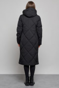 Оптом Пальто утепленное молодежное зимнее женское черного цвета 52358Ch в Баку, фото 4