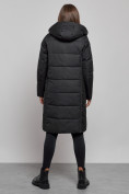 Оптом Пальто утепленное молодежное зимнее женское черного цвета 52359Ch в Оренбурге, фото 4