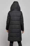 Оптом Пальто утепленное молодежное зимнее женское черного цвета 52359Ch в Оренбурге, фото 7