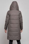 Оптом Пальто утепленное молодежное зимнее женское темно-серого цвета 52359TC, фото 7