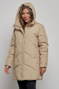 Оптом Зимняя женская куртка модная с капюшоном светло-коричневого цвета 52361SK в Казани, фото 10