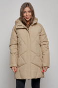 Оптом Зимняя женская куртка модная с капюшоном светло-коричневого цвета 52361SK в Екатеринбурге, фото 6
