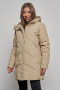 Оптом Зимняя женская куртка модная с капюшоном светло-коричневого цвета 52361SK в Екатеринбурге, фото 8