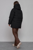Оптом Зимняя женская куртка модная с капюшоном черного цвета 52362Ch в Казани, фото 3