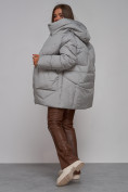Оптом Зимняя женская куртка модная с капюшоном светло-серого цвета 52362SS в Казани, фото 19