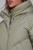 Оптом Зимняя женская куртка модная с капюшоном светло-зеленого цвета 52362ZS в Казани, фото 13