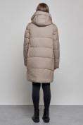 Оптом Пальто утепленное молодежное зимнее женское бежевого цвета 52363B, фото 4