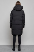 Оптом Пальто утепленное молодежное зимнее женское черного цвета 52363Ch, фото 4