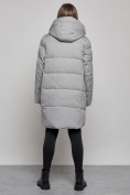 Оптом Пальто утепленное молодежное зимнее женское серого цвета 52363Sr в Перми, фото 4