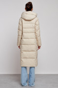 Оптом Пальто утепленное молодежное зимнее женское бежевого цвета 52382B в Перми, фото 4