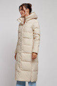 Оптом Пальто утепленное молодежное зимнее женское бежевого цвета 52382B в Челябинске, фото 9