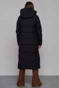 Оптом Пальто утепленное молодежное зимнее женское черного цвета 52382Ch в Волгоградке, фото 4