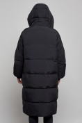 Оптом Пальто утепленное молодежное зимнее женское черного цвета 52391Ch в Омске, фото 7