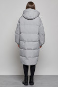 Оптом Пальто утепленное молодежное зимнее женское серого цвета 52391Sr в Казани, фото 4