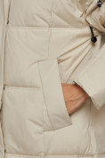 Оптом Пальто утепленное молодежное зимнее женское бежевого цвета 52392B в Сочи, фото 11