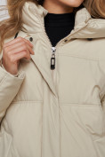 Оптом Пальто утепленное молодежное зимнее женское бежевого цвета 52392B в Самаре, фото 15