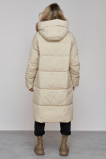 Оптом Пальто утепленное молодежное зимнее женское бежевого цвета 52392B в Перми, фото 4
