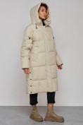 Оптом Пальто утепленное молодежное зимнее женское бежевого цвета 52392B, фото 6