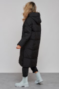 Оптом Пальто утепленное молодежное зимнее женское черного цвета 52392Ch, фото 11
