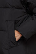 Оптом Пальто утепленное молодежное зимнее женское черного цвета 52392Ch в Перми, фото 13