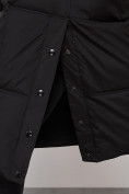 Оптом Пальто утепленное молодежное зимнее женское черного цвета 52392Ch, фото 15