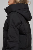 Оптом Пальто утепленное молодежное зимнее женское черного цвета 52392Ch, фото 18