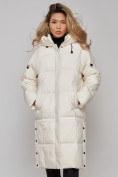 Оптом Пальто утепленное молодежное зимнее женское светло-бежевого цвета 52392SB в Екатеринбурге, фото 19
