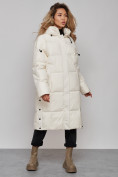 Оптом Пальто утепленное молодежное зимнее женское светло-бежевого цвета 52392SB, фото 2