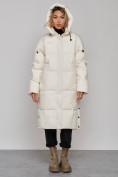Оптом Пальто утепленное молодежное зимнее женское светло-бежевого цвета 52392SB в Омске, фото 5