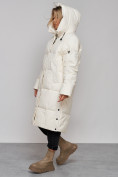 Оптом Пальто утепленное молодежное зимнее женское светло-бежевого цвета 52392SB в Екатеринбурге, фото 7