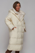 Оптом Пальто утепленное молодежное зимнее женское светло-бежевого цвета 52393SB, фото 11