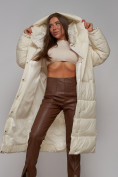 Оптом Пальто утепленное молодежное зимнее женское светло-бежевого цвета 52393SB, фото 15