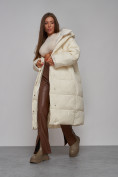 Оптом Пальто утепленное молодежное зимнее женское светло-бежевого цвета 52393SB, фото 17