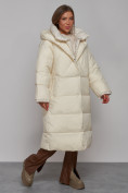 Оптом Пальто утепленное молодежное зимнее женское светло-бежевого цвета 52393SB, фото 3