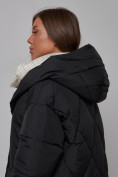 Оптом Пальто утепленное молодежное зимнее женское черного цвета 52395Ch, фото 20