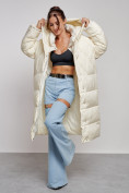 Оптом Пальто утепленное молодежное зимнее женское светло-бежевого цвета 52395SB в Волгоградке, фото 17