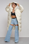 Оптом Пальто утепленное молодежное зимнее женское светло-бежевого цвета 52395SB, фото 18