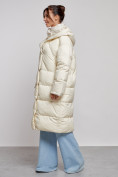 Оптом Пальто утепленное молодежное зимнее женское светло-бежевого цвета 52395SB в Волгоградке, фото 2