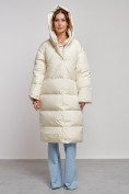 Оптом Пальто утепленное молодежное зимнее женское светло-бежевого цвета 52395SB в Оренбурге, фото 5