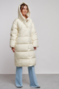 Оптом Пальто утепленное молодежное зимнее женское светло-бежевого цвета 52395SB, фото 7