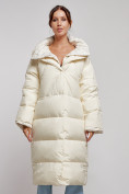Оптом Пальто утепленное молодежное зимнее женское светло-бежевого цвета 52395SB, фото 8