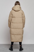 Оптом Пальто утепленное молодежное зимнее женское бежевого цвета 52396B в Ульяновске, фото 4