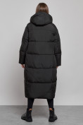 Оптом Пальто утепленное молодежное зимнее женское черного цвета 52396Ch в Омске, фото 4