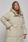 Оптом Пальто утепленное молодежное зимнее женское светло-бежевого цвета 52396SB, фото 8