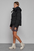 Оптом Зимняя женская куртка модная с капюшоном черного цвета 52413Ch в Казани, фото 2