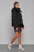 Оптом Зимняя женская куртка модная с капюшоном черного цвета 52413Ch в Казани, фото 3