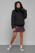 Оптом Зимняя женская куртка модная с капюшоном черного цвета 52413Ch в Казани, фото 6