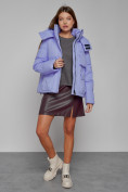 Оптом Зимняя женская куртка модная с капюшоном фиолетового цвета 52413F в Екатеринбурге, фото 10