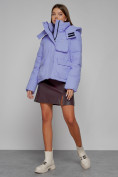 Оптом Зимняя женская куртка модная с капюшоном фиолетового цвета 52413F в Екатеринбурге, фото 13