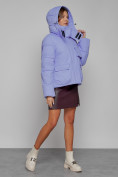 Оптом Зимняя женская куртка модная с капюшоном фиолетового цвета 52413F в Екатеринбурге, фото 6